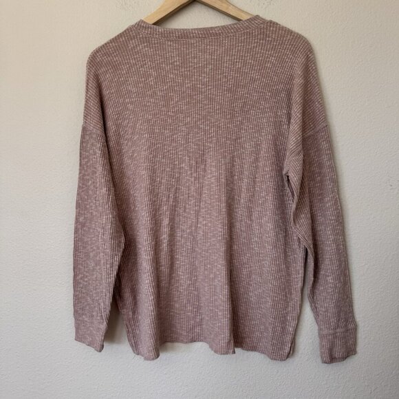 American Eagle Outfitters Sweater Henley Ribbed Size Medium Tan Light Brown - Picture 6 of 6